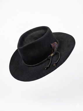 Akubra Wool Hat Red Satin Lining unisex Snowy River Australia vintage fedora